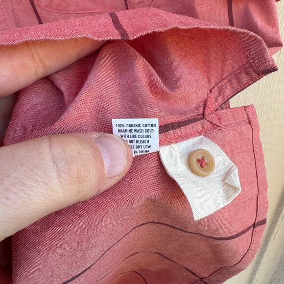 Taylor Stitch Short Sleeve Hawthorne Shirt Men's 42 Red Striped Camp Collar - Picture 6 of 9